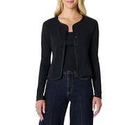 Amazon Essentials Ensemble Cardigan et Haut à Bretelles Côtelés à Coupe Ajustée avec Bretelles Amovibles Femme, Noir, XXL