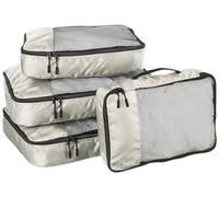 Amazon Essentials Ensemble de 4 Cubes de Rangement, Organisateurs de Voyage avec Double Fermeture Éclair, Dessus en Maille, 100% Polyester, 2 Taille M/2 Taille L, Gris (Anciennement Amazon Basics)