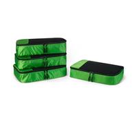 Amazon Essentials Ensemble de 4 Cubes de Rangement, Organisateurs de Voyage avec Double Fermeture Éclair, Dessus en Maille, 100% Polyester, Taille M, Vert (Anciennement Amazon Basics)