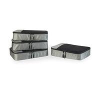 Amazon Essentials Ensemble de 4 Cubes de Rangement, Organisateurs de Voyage avec Double Fermeture Éclair, Dessus en Maille, 100% Polyester, Taille M, Gris (Anciennement Amazon Basics)