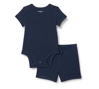 Amazon Essentials Ensemble de Body et de Short Mixte Bébé, Bleu Marine, 24 Mois