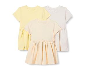 Amazon Essentials Ensemble de Nuit à Coupe Décontractée en Modal et Coton Doux avec T-Shirt à Manches Courtes et Short Fille, Lot de 3