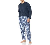 Amazon Essentials Ensemble de Pyjama avec Pantalon en Flanelle et T-Shirt à Manches Longues Homme, Bleu Marine Ours Polaire, S