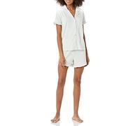 Amazon Essentials Ensemble de Pyjama Court en Coton et Modal passepoilé à col cranté pour Femme, vêtement de détente Confortable (Disponible en Grande Taille), Vert Jade, Taille XL