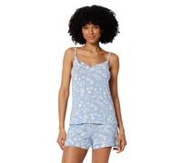 Amazon Essentials Ensemble de Pyjama en Modal mélangé pour Femme, Caraco avec Short, Bleu Clair, Ivoire, Petites Fleurs, Taille XXL