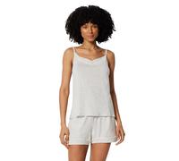 Amazon Essentials Ensemble de Pyjama en Modal mélangé pour Femme, Caraco avec Short, Gris Clair chiné, Taille M