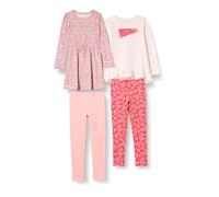 Amazon Essentials Ensemble de vêtements à Manches Longues Fille, Lot de 4, Blanc Fleuri/Ivoire/Rose Pâle/Fleurs, 4 Ans