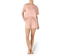 Amazon Essentials Ensemble de Vêtements de Nuit, Short et T-shirt à Manches Courtes en Satin Femme, Rosé Grisé, S