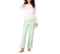 Amazon Essentials Ensemble haut en tricot à manches longues et pantalon pyjama léger en flanelle - couleurs abandonnées Femme, Vert Menthe Animaux de la Forêt, 4XL Grande taille