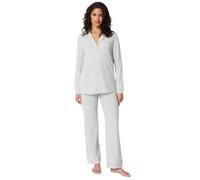 Amazon Essentials Ensemble pyjama en coton modal à manches longues et bas pleine longueur pour femme, gris chiné, taille M