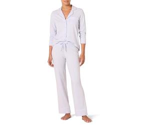 Amazon Essentials Ensemble pyjama en coton modal à manches longues et bas pleine longueur pour femme - Bleu pâle - 5XL Plus