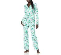 Amazon Essentials Ensemble pyjama en flanelle à manches longues boutonné sur le devant et pantalon pour femme, motif arbre festif écru (taille XXL)