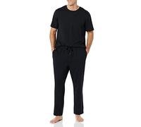 Amazon Essentials Ensemble Pyjama pour Homme avec t-Shirt en Coton Modal et Bas Pleine Longueur, Noir, XS