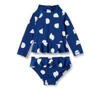 Amazon Essentials Ensemble Rashguard pour bébé Fille, Bleu foncé, Ivoire, Pois Abstraits, 6-9 Mois