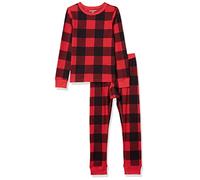 Amazon Essentials Ensemble sous-Vêtements Longs en Tissu Isolant Garçon, Rouge Carreaux Western, 11-12 Ans
