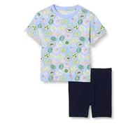 Amazon Essentials Ensemble t-shirt et short de vélo Fille, Bleu Marine/Fruit, 3 ans
