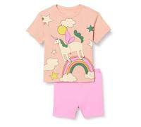 Amazon Essentials Ensemble t-shirt et short de vélo Fille, Rose/Licorne, 9 ans
