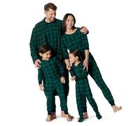Amazon Essentials Ensembles de Pyjama de Noël Coupe Décontractée en Flanelle Douce Assortis pour Toute la Famille Homme, Vert Émeraude Foncé Bleu Marine Écossais, L