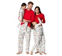 Amazon Essentials Ensembles de Pyjama de Noël Coupe Décontractée en Flanelle Douce Assortis pour Toute la Famille Femme, Lumières Festives, S