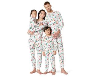 Amazon Essentials Ensembles de Pyjamas de Noël Assortis pour la Famille Femme, Lumières Festives, XL