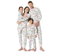 Amazon Essentials Ensembles de Pyjamas de Noël Assortis pour la Famille Mixte Bébé, Lot de 3, Lumières Festives, Prématuré