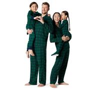 Amazon Essentials Ensembles de Pyjamas de Noël Assortis pour la Famille Mixte Bébé, Lot de 3, Vert Émeraude Foncé Bleu Marine Écossais, Prématuré