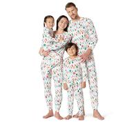 Amazon Essentials Ensembles de Pyjamas de Noël Assortis pour la Famille Mixte Enfante, Lumières Festives, 6-7 Ans