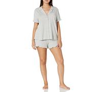Amazon Essentials Femme Ensemble de Pyjama Court en Coton et Modal, Col Tailleur avec Passepoil, Confortable pour la Maison (Disponible en Grande Taille)