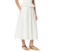 Amazon Essentials Femme Jupe mi-Haute en Popeline de Coton Extensible avec Taille élastique