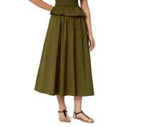 Amazon Essentials Femme Jupe mi-Haute en Popeline de Coton Extensible avec Taille élastique