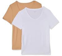 Amazon Essentials Femme T-Shirt Col en v à Manches Courtes Coupe Ajustée