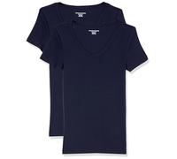 Amazon Essentials Femme T-Shirt Col en v à Manches Courtes Coupe Ajustée