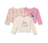 Amazon Essentials Fille T-shirts à manches longues, Lot de 3, Badges/Déambuler/Licorne, 9 ans