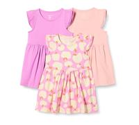 Amazon Essentials Fille Tunique En Jersey À Volants, Lot de 3, Mauve/Pommes/Rose, 5 ans