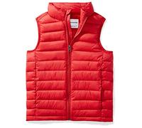 Amazon Essentials Gilet Matelassé Léger à Capuche, Imperméable Garçon, Rouge, 5 ans