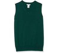 Amazon Essentials Gilet pull en coton à col en V pour garçon, vert, XS