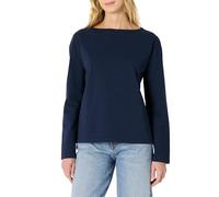Amazon Essentials Haut à Col Bateau et Manches Longues, Tissu Épais 100% Coton, Coupe Décontractée Femme, Bleu Marine, M