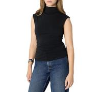 Amazon Essentials Haut à Col Montant Sans Manches Coupe Ajustée Femme, Noir, XS