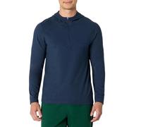 Amazon Essentials Haut d’Entraînement à Manches Longues et Capuche, Fermeture Zippée 1/4, Tissu Technique Doux et Léger, Coupe Athlétique Homme, Bleu Marine Teinture Spatiale, M