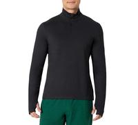 Amazon Essentials Haut d’Entraînement et de Course à Pied à Manches Longues, Fermeture Zippée sur Le Haut, Tissu Technique Doux et Léger, Coupe Athlétique Homme, Noir Teinture Spatiale, M