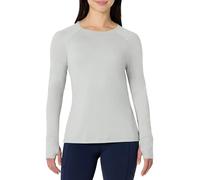 Amazon Essentials Haut d’Entraînement Extensible et Léger, à Manches Longues, Doux et Performant Femme, Gris Colombe Teinture Spatiale, S