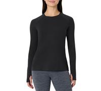 Amazon Essentials Haut d’Entraînement Extensible et Léger, à Manches Longues, Doux et Performant Femme, Noir Teinture Spatiale, XL