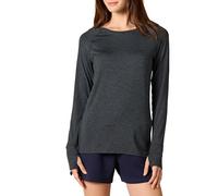 Amazon Essentials Haut d'entraînement à manches longues pour femme, col ras-du-cou extensible brossé, athlétique, taille XS (grande taille disponible)