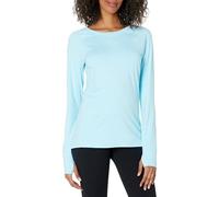 Amazon Essentials Haut d'entraînement à manches longues pour femme, col rond stretch brossé, athlétique, XXL (grande taille disponible)