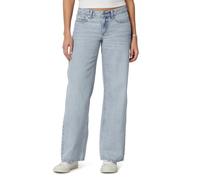 Amazon Essentials Jean Ultra Doux à Taille Basse et Jambes Larges Femme, Délavage Léger Glacé Teinté, 38
