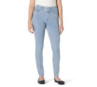 Amazon Essentials Jegging à Enfiler en Denim Extensible pour Femme, Taille mi-Haute, délavé Clair glacé, Taille 42, Court