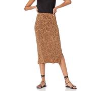 Amazon Essentials Jupe midi en Tricot à Enfiler (Disponible en Grande Taille) Femme, Fauve Foncé Léopard, XS