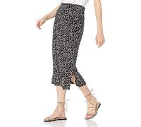 Amazon Essentials Jupe midi en Tricot à Enfiler (Disponible en Grande Taille) Femme, Noir Blanc Animaux Abstrait, XS