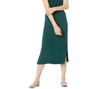 Amazon Essentials Jupe midi en Tricot à Enfiler (Disponible en Grande Taille) Femme, Vert Foncé, L