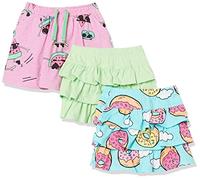 Amazon Essentials Jupe-Short à Volants en Maille Fille, Lot de 3, Bleu Donut/Rose Fruit/Vert Menthe, 6-7 Ans